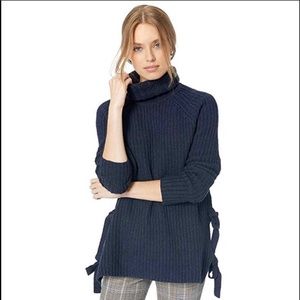 UGG Ceanne Turtleneck Blue Sweater Bow Accents